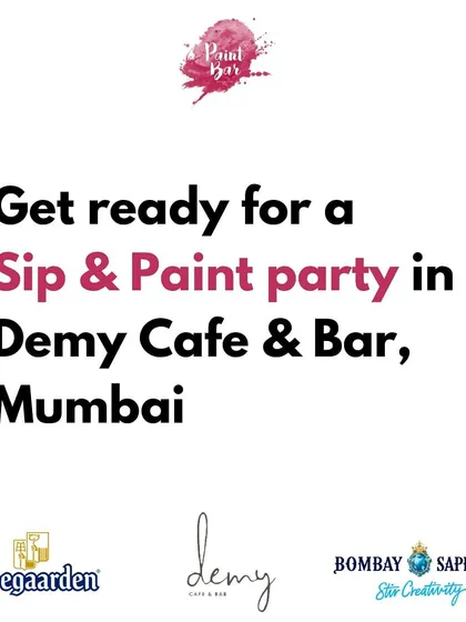 Our event poster for a sip and paint party, highlighting our collaboration with beverage brands to make the evening extra special.