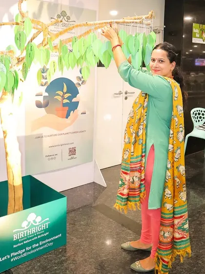 Another proud participant in our Environment Day pledge drive, contributing to our growing tree of promises.