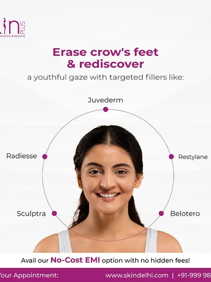 Erase crow's feet and rediscover a youthful gaze with targeted fillers. We use a range of premium products like Juvederm, Restylane, and Belotero to restore volume and smooth the delicate skin around the eyes.