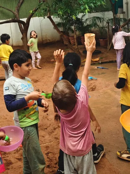 A collection of moments from our various hands-on science activities, showing children deeply engaged in learning through doing.