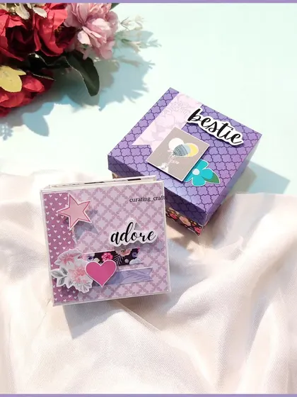 Another view of the two "bestie" themed mini scrapbooks.