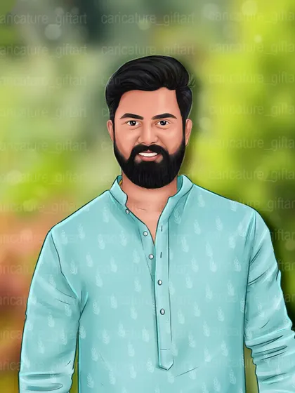 A simple and handsome vector-style portrait, perfect as a birthday gift. This style is clean, modern, and focuses on the person's features.
