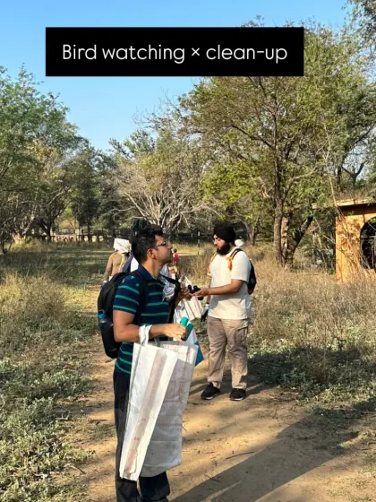 A snapshot from our "Sacred Wings" event, where we combined a bird-watching walk with a cleanup drive, ensuring the habitat for our feathered friends remains pristine.