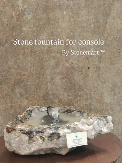 This natural stone fountain is compact enough for a console table but also rugged enough for the outdoors. It's carved from a single piece of rock.