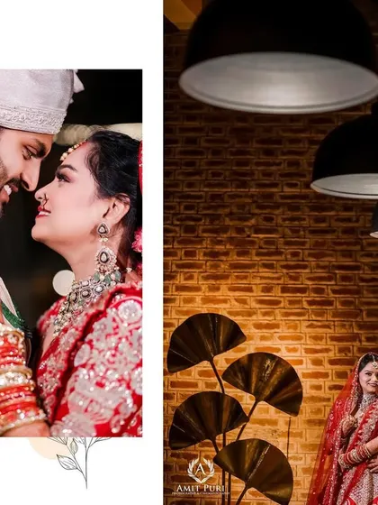 A collage of a destination wedding couple, blending a close-up intimate shot with a classic full-length portrait. This highlights both their connection and their stunning wedding day look.