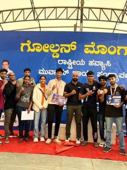 Our team proudly displaying their medals at the Golden Mongkhon Muay Thai Nationals. We had a successful outing with multiple medalists, including a gold from our 12-year-old fighter, Victor.