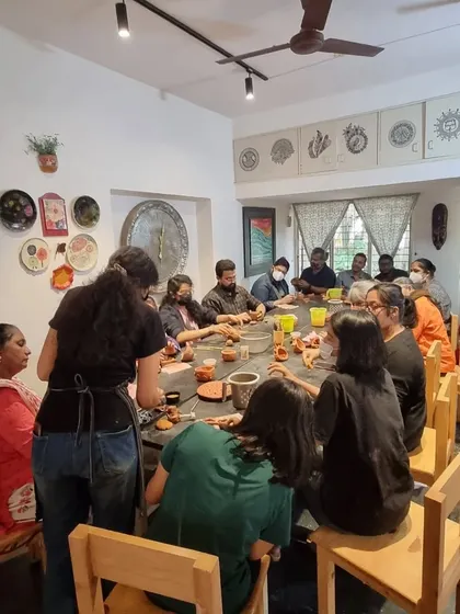 Pottery is a wonderful way for teams to connect. Here is a full house during a corporate workshop, where colleagues got to step away from their desks, get their hands dirty, and create something together in a relaxed, fun environment.
