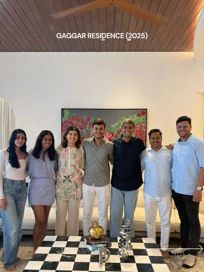 The team at the Gaggar Residence handover, one of the projects Nikhil led.
