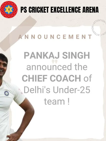A proud moment for our academy as I was announced as the Chief Coach of Delhi's Under-25 team. This experience directly benefits all the players I mentor here.