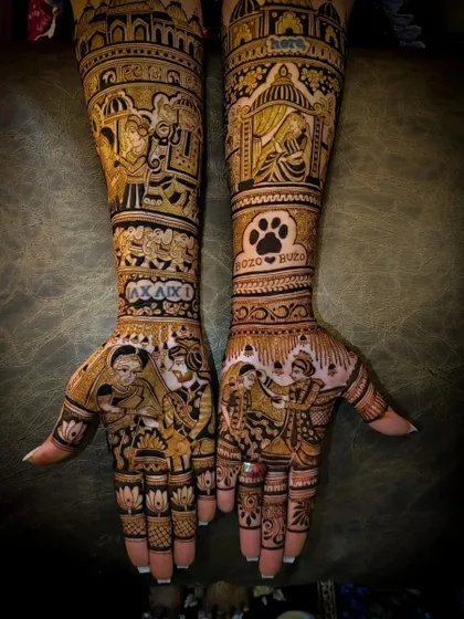 This bride wanted to include her beloved pet in her wedding story. I added a paw print with their names, "Bozo" and "Buzo," making the design incredibly personal and unique.