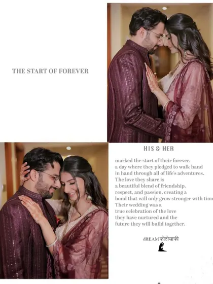 A beautiful collage telling the story of Sahil and Disha's wedding day, the start of their forever.