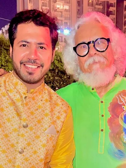 Another cherished moment from Navratri, sharing a frame with a respected artist. These interactions add so much depth to the event experience for both me and the audience.