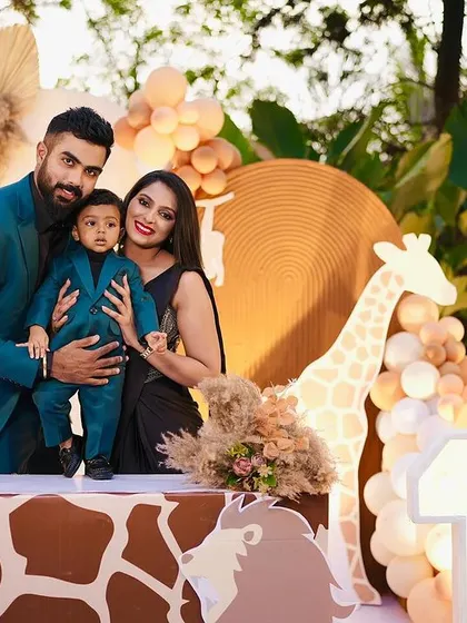 Another beautiful family photo from the jungle safari party. We coordinate with our clients to ensure the decor complements their style and vision for the day.