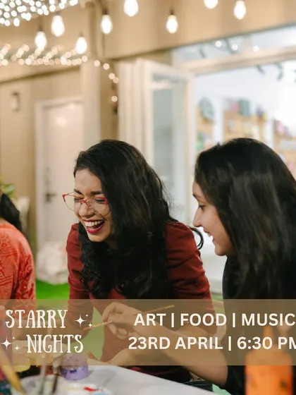 Laughter, friendship, and a splash of paint. This is the essence of our Starry Nights. It's more than just an art class; it's a chance to relax, have fun, and connect with others in a beautiful, creative setting.