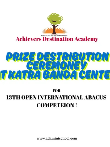 Announcing the prize distribution ceremony at our Katra Banda center for the 13th Open International Abacus Competition.