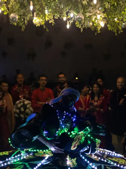 A mesmerizing performance by an LED Tanoura dancer. Incorporating unique artists like this adds a spectacular visual element to any celebration.