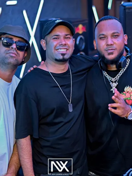 With fellow DJs at NYX Lounge. We support each other and push the hip hop scene forward together.