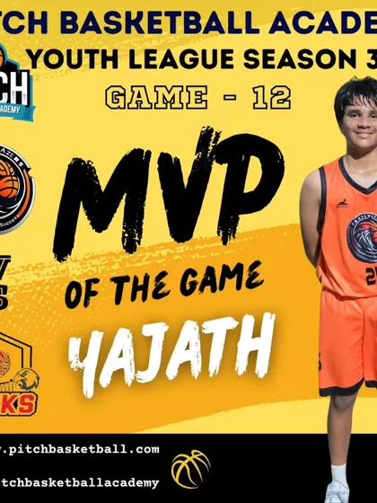 Celebrating Yajath of the Trail Blazers as the MVP of Game 12. He delivered a strong, impactful performance when his team needed it most.