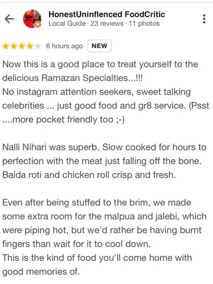 "This is the kind of food you'll come home with good memories of." A heartfelt review from an honest food critic.