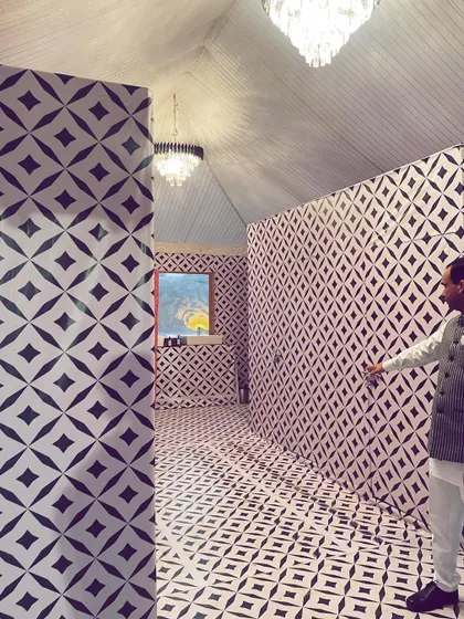 We believe luxury is in the details everyone experiences. For a welcome dinner in the Thar desert, we designed and built a fully functional, elegant washroom with a lounge area, offering guests an unexpected moment of comfort and style with endless dune views.