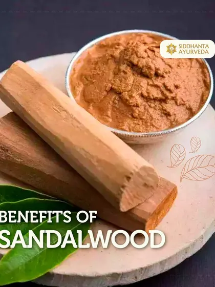 Sandalwood is prized in Ayurveda for its cooling and calming properties. I use its paste in various skin treatments to reduce inflammation, soothe irritation, and promote a clear complexion.