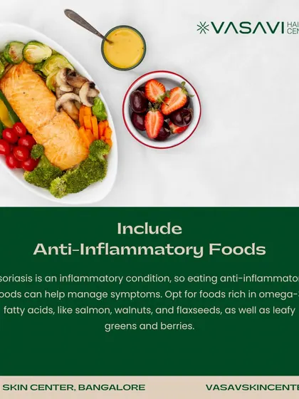 Psoriasis is an inflammatory condition, so incorporating anti-inflammatory foods into your diet can be beneficial. I recommend foods rich in omega-3 fatty acids, like salmon and walnuts, as well as leafy greens and berries.