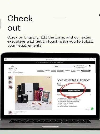 Step 3 in placing a corporate order: simply click on "Enquire for Bulk Orders," fill out the form, and our sales executive will get in touch to fulfill your requirements.