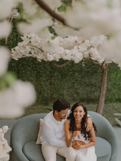 A moment of pure, genuine laughter during a styled pre-wedding shoot. Capturing these candid interactions is at the heart of what I do.