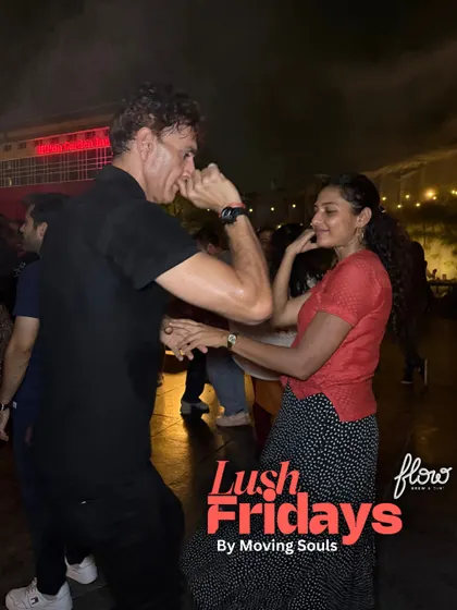 The intensity and fun of a fast-paced salsa song. You can see the energy and engagement as this couple navigates their steps on the floor.