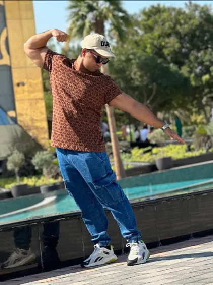 Go wherever you want, live with your vibes. A casual pose at the Dubai Frame, enjoying life.