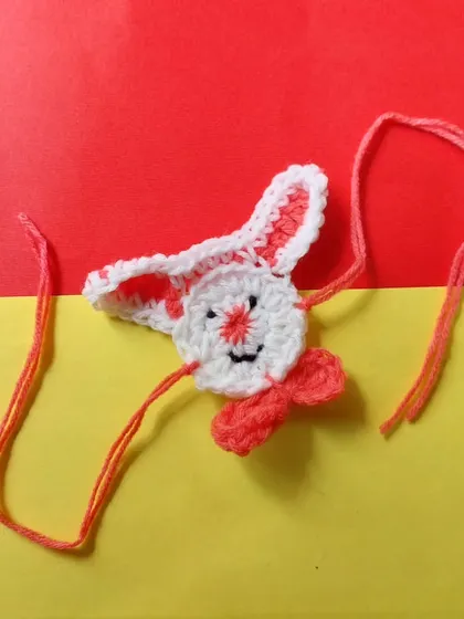 How cute is this bunny rakhi? I make a variety of kids' rakhis with fun animal and cartoon themes to make the little ones feel special.