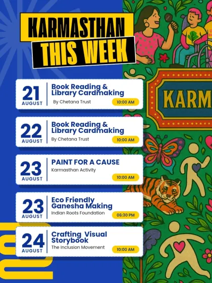 Welcome to Karmasthan, India's first space in BTM Layout dedicated purely to volunteering. This is our hub where we plan, prep, and host a variety of inclusive workshops and community events every week.