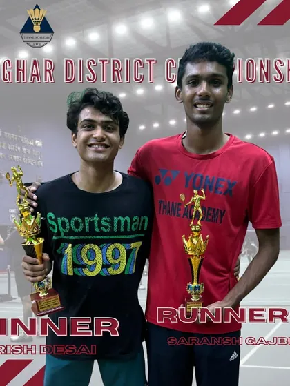 Krish Desai and Saransh Gajbhiye, the winner and runner-up in the Palghar District Championships.