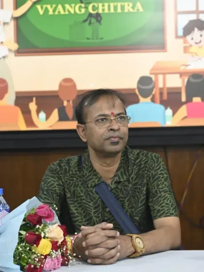 As a judge for the "Vyangya Chitra" cartoon competition at Parul University. It was inspiring to see students create such thoughtful cartoons on the topic of AI. Evaluating their work and providing feedback is a key part of my educational outreach.