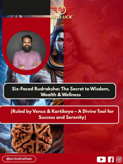 The Six-Faced Rudraksha is a divine tool for wisdom, wealth, and wellness. Ruled by Venus and Lord Kartikeya, it is a secret to achieving both success in worldly affairs and serenity in spiritual life.