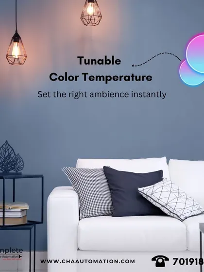 With tunable color temperature, you can set the right ambiance instantly. Our smart lighting lets you shift from cool, energizing light to warm, relaxing tones to match your mood or activity.