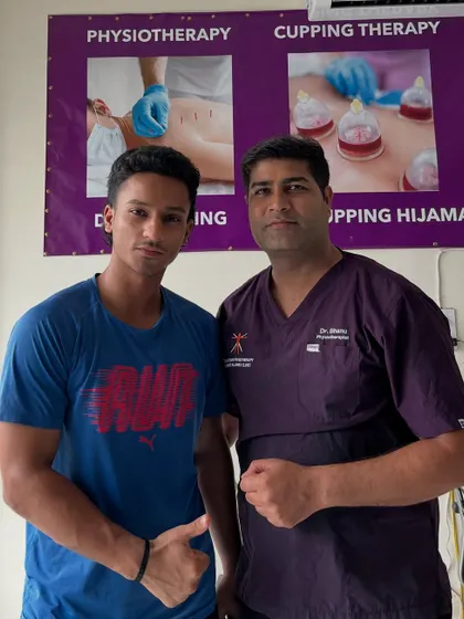 It's an honor to work with top athletes like Indian cricketer Ayush Badoni. Here we are at the clinic after a muscle recovery session, ensuring he stays in peak physical condition for the demands of professional cricket.