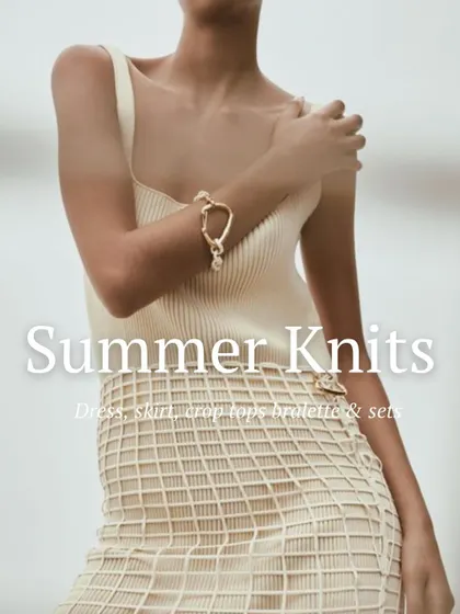 A duplicate view of the sophisticated summer knits trend.