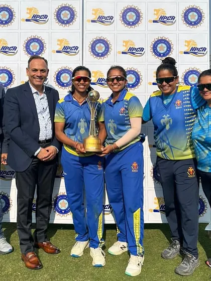 Breaking barriers and rewriting history. Our U-19 women's team celebrates their victory as Karnataka champions.