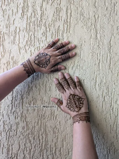 A classic mandala design for Karwachauth, perfect for a timeless and elegant look.