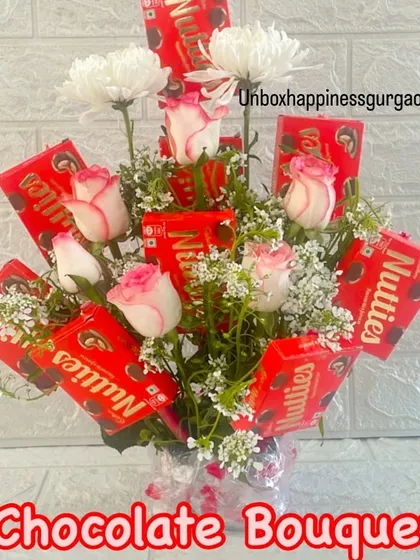 This chocolate bouquet is a delightful and creative alternative to a traditional flower arrangement.