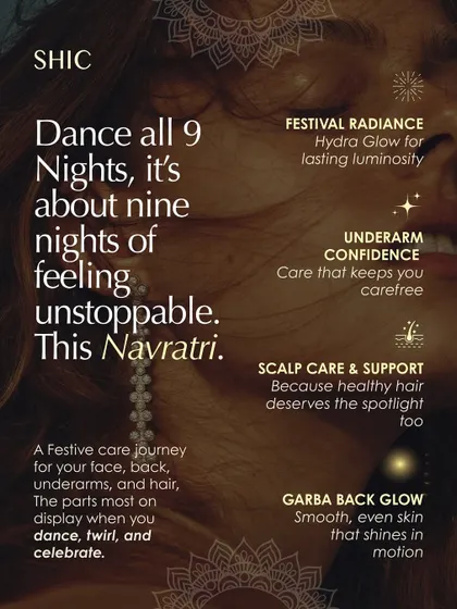 Dance all nine nights feeling unstoppable. My festive care journey for your face, back, underarms, and hair ensures the parts most on display shine as you celebrate.