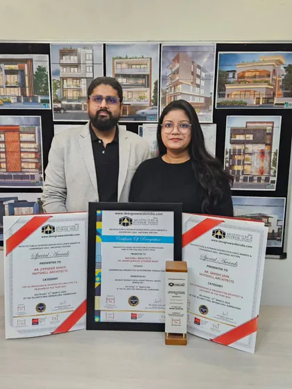 We are honored to be recognized for our commitment to design excellence. Here, we proudly stand with our recent accolades, including being named the 'Innovative & Rising Architecture and Interior Design Firm of the Year 2024'.
