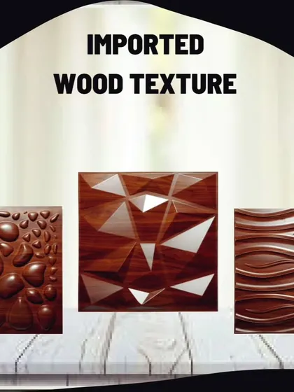 A sample board showing various imported 3D wood texture panels I can use for walls and features.