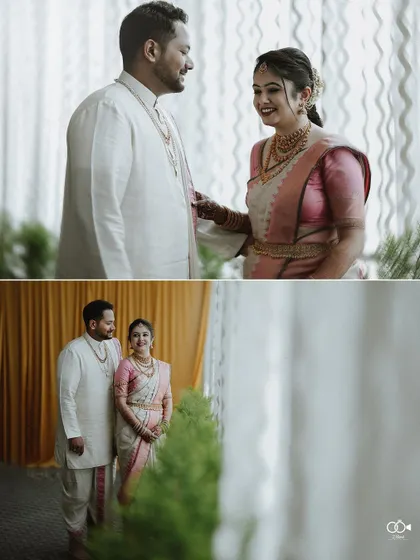 A duplicate of the diptych showing the couple's sweet and candid interaction.