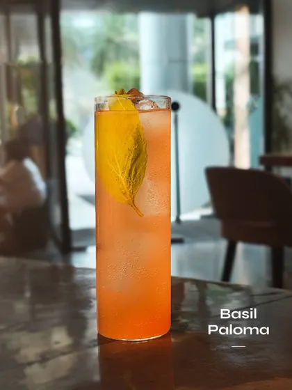 The Basil Paloma, a herbaceous and refreshing version of the popular tequila drink.