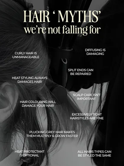 We debunk common hair myths with facts. Real knowledge builds real skill, from understanding that split ends can't be repaired to knowing heat protectant is not optional.