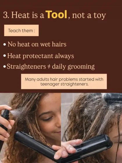 Heat is a tool, not a toy. Many adult hair issues I see started with teenage straighteners. I educate parents and teens on the importance of always using a heat protectant and avoiding heat on wet hair to prevent long-term damage.