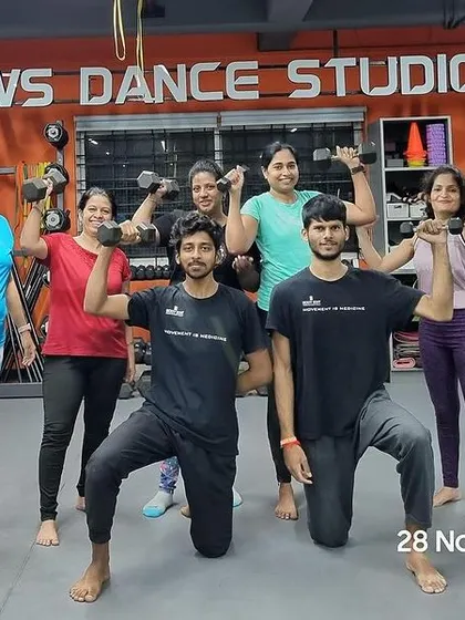 We celebrate women who lift. This group of strong women proudly shows off their progress after a rewarding weight training session.