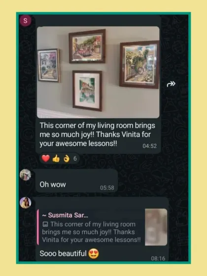 "This corner of my living room brings me so much joy!!" There is no greater compliment than seeing our students proudly display their creations in their homes.
